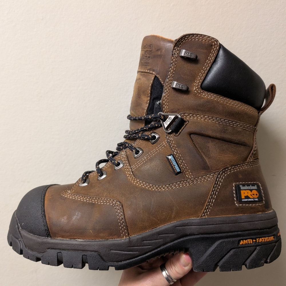 Timberland PRO Men's Brown Work Boots Steel Toe! Great Barely Used Contion!!